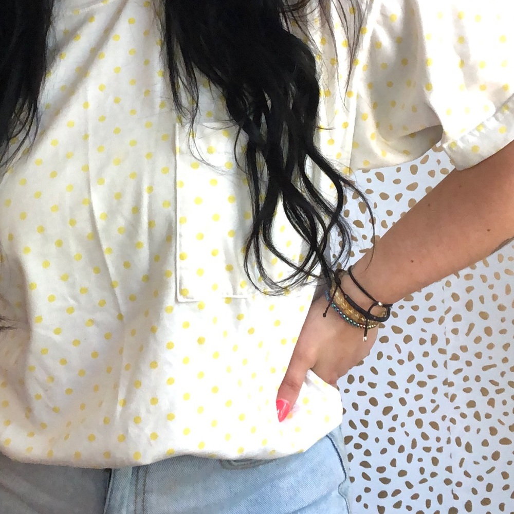 VINTAGE / Yellow Polka Dot Tee